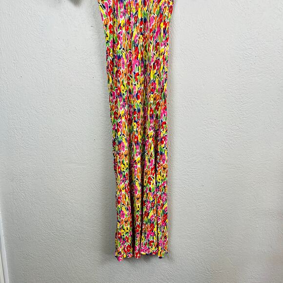 Rixo Floral Maxi Dress Short Sleeve Spring V Neck - 2 - Picture 4 of 6